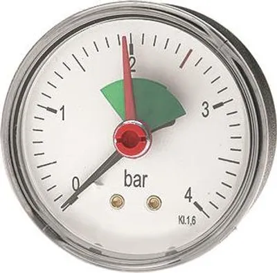 Produktbild von Watts Heizungsmanometer Anschluss hinten MHA Ø 63 mm, 3/8", 0 - 4 bar