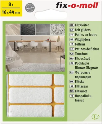 Produktbild von Filzgleiter 16mm x 44mm weiß fix-o-moll