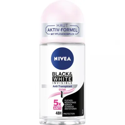 Immagine prodotto di Nivea Deoroller 50 ml per uomo, Black&White Invisible Clear