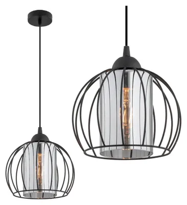 Produktbild von KAR-LIGHTING Pendelleuchte 1-flammig Schwarz, Metall – Hängeleuchte für Esszimmer & Küche, höhenverstellbar, E27-Fassung