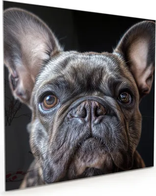 Produktbild von Küchenrückwand Spritzschutz Glas mit Motiv Bulldoggenportrait 40 x 40 cm
