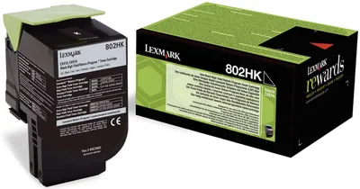 Immagine prodotto di Lexmark 80C2HK0 Toner-Kit originale Lexmark schwarz programma di restituzione (0080C2HK0,080C2HK0,80C2HK0,802HK,NO802HK)