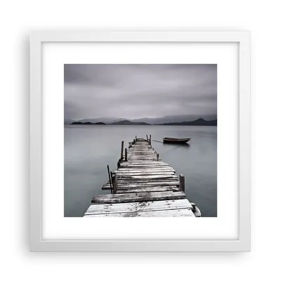 Produktbild von Gerahmtes Poster - Weißer Rahmen - Brücke See - 30x30 cm - Wand Bild - Wanddeko - Wandbilder - Kunstposter - Wandposter - Bilderrahmen - Bilder - Kunstdruck - Wandbild - P2WAC30x30-3547