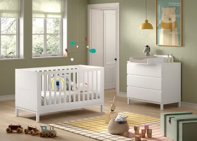 Produktbild von VIPACK - EVA Artikel-Set 3-tlg. best aus, Kommode mit Wickelaufsatz, Baby-/Juniorbett 70x140 cm