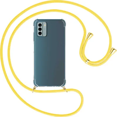 Produktbild von Handykette Backcover-Schutzhülle mit Band (Metall goldfarben) für Nokia G22 (6.5'') - gelb