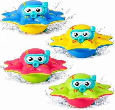 Produktbild von Tauchspielzeug 4 Stück, bunte Glasquallen Figuren, für Schwimmbad