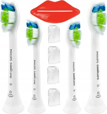 Image de Philips DiamondClean pointe blanche HX6062/26, 4 pièces + brosse à dents