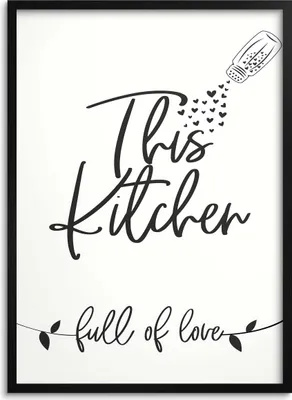 Produktbild von Poster Wandbild für Küche Esszimmer Schwarz-Weiß Küchendeko