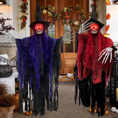 Productafbeelding van Halloween decoratie horror 105 x 85 cm - Set van 2 - Geest hangende geesten f decoratie party tuin