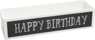 Produktbild von Freese Holzkiste  Happy Birthday weiß, 45 x 13 x 10,5 cm