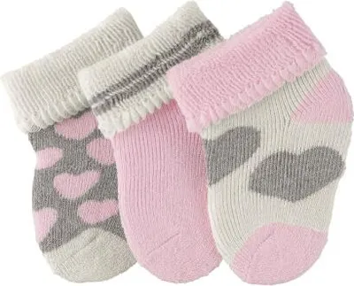 Produktbild von Erstlingssöckchen Herzen 3er-Pack rosa Gr. 0