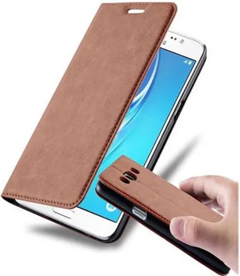 Image de Cadorabo Housse pour Samsung Galaxy J5 2015 Housse de protection marron Housse pour téléphone portable Etui Case Cover Fermeture magnétique