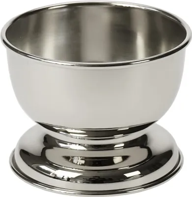 Produktbild von Rasierschale - mit Fuß, Metall, Silber, Höhe: 7 cm, Ø 9 cm