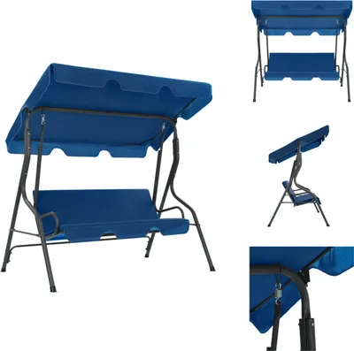 Produktbild von vidaXL Hollywoodschaukel Dunkelblau 170×110×153 cm Stoff -  Hollywoodschaukeln