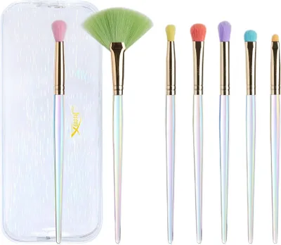 Produktbild von Jessup 7-teiliges Make-up-Pinselset mit bunter Kosmetiktasche - Modell T318