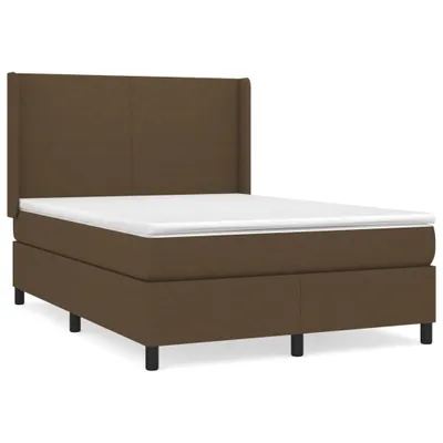 Produktbild von vidaXL Boxspringbett mit Matratze Dunkelbraun 140x200 cm Stoff