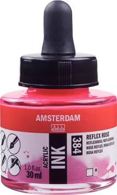 Produktbild von Amsterdam Acrylic Tinte Flasche 30 ml Reflexrosa 384