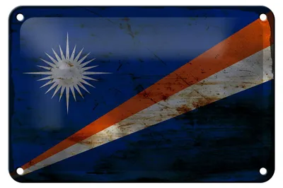 Produktbild von Blechschild Flagge Marshallinseln 18x12cm Flag Rost Dekoration