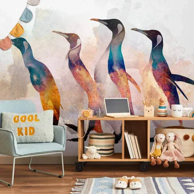 Produktbild von Vlies Fototapete - Penguin Wandering 300x210 cm Tiere g-C-0264-a-a