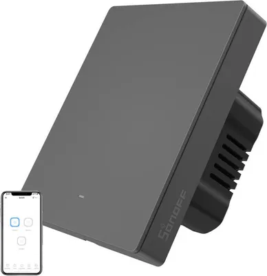 Image de Sonoff Smart WiFi wall switch SONOFF M5-1C-80 (1-channel, for frame, graphite)