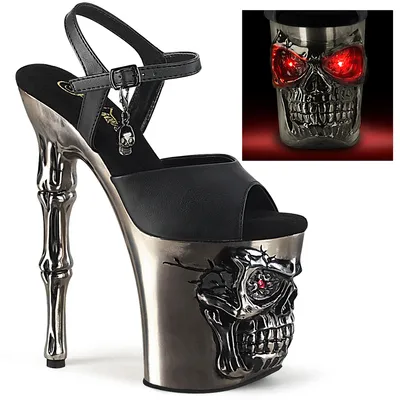 Produktbild von RAPTURE-809-LT Damen Sandale von Pleaser, Schwarz Silber , EU 37, US 7