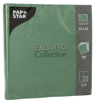 Obrázek produktu pro PAPSTAR 89620 PAPSTAR Servietten Daily Collection grün 2-lagig 16,0 x 16,0 cm 20 St.