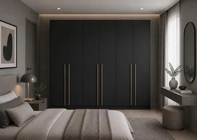 Produktbild von Kleiderschrank 6-türig – moderner Schrank viel Stauraum, Schlafzimmer Garderobenschrank - Schrank Glamy 6D - Schwarz