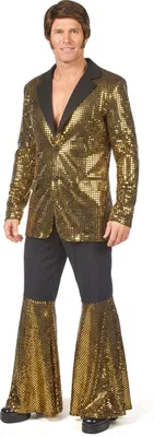 Produktbild von Hochwertiges Disco Kostüm für Herren gold - XL