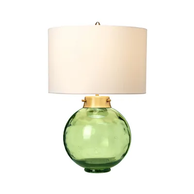 Obrázek produktu pro Kara Contemporary Stolní lampa sklo kov mosaz zelená 1 světlo E27