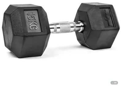 Produktbild von Kurzhantel 15 kg, Hexagon Hantel, oberfläche aus Gummi, Gymnastikhanteln für Krafttraining, Zuhause, Workout, Fitness
