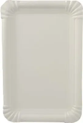 Produktbild von 1000 tradingbay24 Teller, Pappe [ff] eckig 13 cm x 20 cm weiss tbU95644 Einewgteller Pappteller