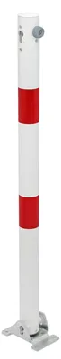 Zdjęcie produktu dla Alberts 780517 Słupek odgradzający Klappy, do przykręcania, składany, biały, średnica słupka 60 mm, wysokość nad podłożem 100 cm