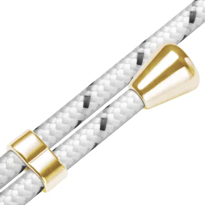 Produktbild von Handykette Backcover-Schutzhülle mit Band (Metall goldfarben) für Sony Xperia 1 V (6.5'') - weiß/grau