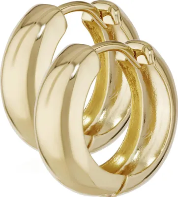 Paar 333 Gelbgold Klappcreolen Ohrringen 15 X 5,1mm Hochglanzpoliert Rund 4741