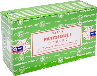 Image de Set d'encens Satya Patchouli -- 15 g + photophore mosaïque coloré