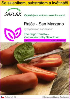 Obrázek produktu pro SAFLAX Kultivační sada - Rajče - San Marzano - Lycopersicon esculentum - 10 Semena - S mini skleníkem, pěstebním substrátem a 2 květináči