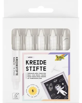 Zdjęcie produktu dla folia 370500 zestaw ołówków kredowych folia, biały, pudełko 5 szt