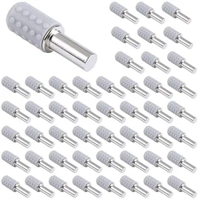 Produktbild von PolkaHome® 50 Stück Regalträger, 5 mm Einlegebodenhalter mit rutschfesten Gummikappen, Edelstahl