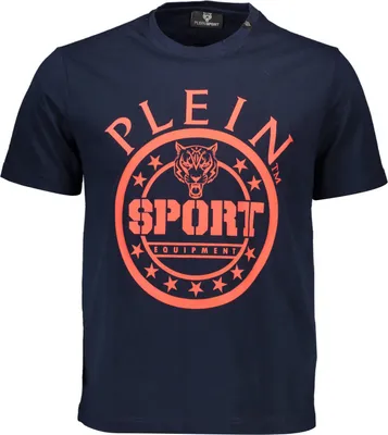 Produktbild von Herren Kurzarm T-Shirt Blau mit Rundhals und Kontrastdetails