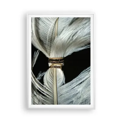 Produktbild von Gerahmtes Poster - Weißer Rahmen - Feder Romantik Ehe - 70x100 cm - Wand Bild - Wanddeko - Wandbilder - Kunstposter - Wandposter - Bilderrahmen - Bilder - Kunstdruck - P2WPA70x100-4909