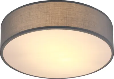 Produktbild von MONZANA® Deckenlampe Stoff Wohnzimmer Schlafzimmer E27 Grau 38cm Rund 2-Flammig 40W Lampe Flur Küche Deckenstrahler Deckenleuchte Stoffdeckenlampe