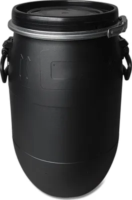 Produktbild von 30 Liter Deckelfass, Kunststofffass, Fass, Plastikfass Farbe schwarz (30 D sw)