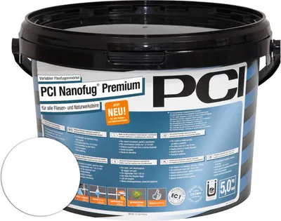 Produktbild von PCI Nanofug® Premium Variabler Flexfugenmörtel für alle Fliesen und Natursteine weiß 5 kg