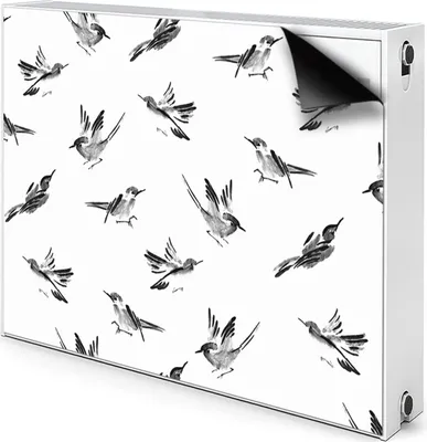 Produktbild von Magnet Heizung Verkleidung Abdeckung Heizung Heizkörperabdeckung 90x60 cm  - Gemalte, Spatzen