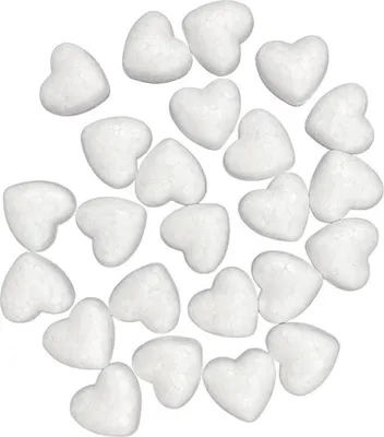 Produktbild von STYROPIAN HEART Polystyrol Herz 20 mm/24 Stk. FÜR DEKORATION Liebe Valentinstag Hochzeit