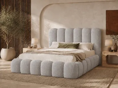Produktbild von Emlar Polsterbett Mellow 180x200 cm - Bett mit Bettkasten & Lattenrost - Bouclé-Stoff - Doppelbett mit Stauraum Grau (Quelle 83)