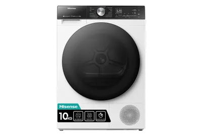 Obrázok produktu pre Hisense DH5S102BW, Voľne stojaci, Predné plnenie, Tepelné čerpadlo, Biela, Tlačidlá, Otočné, Dotyk, Ľavý