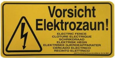 Produktbild von Warnschild - Vorsicht Elektrozaun - Gr. ca. 25x12,5cm - 308549