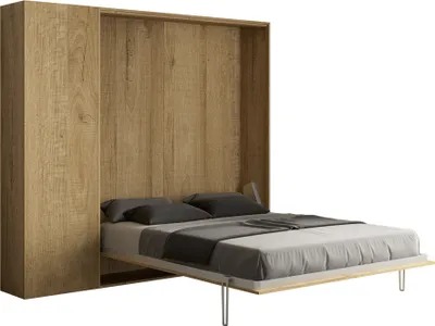 Produktbild von ITAMOBY - Schrankbett Kentaro 160 vertikal mit Säulenschrank Eiche Natur
