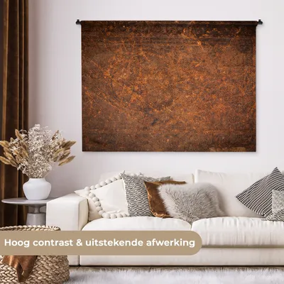 Produktbild von MuchoWow® Wandteppich Wandbehang Leder - Textur - Braun - Orange 150x112 cm Tapisserie Dekoration Wandtuch - Wanddecke - Wandteppiche